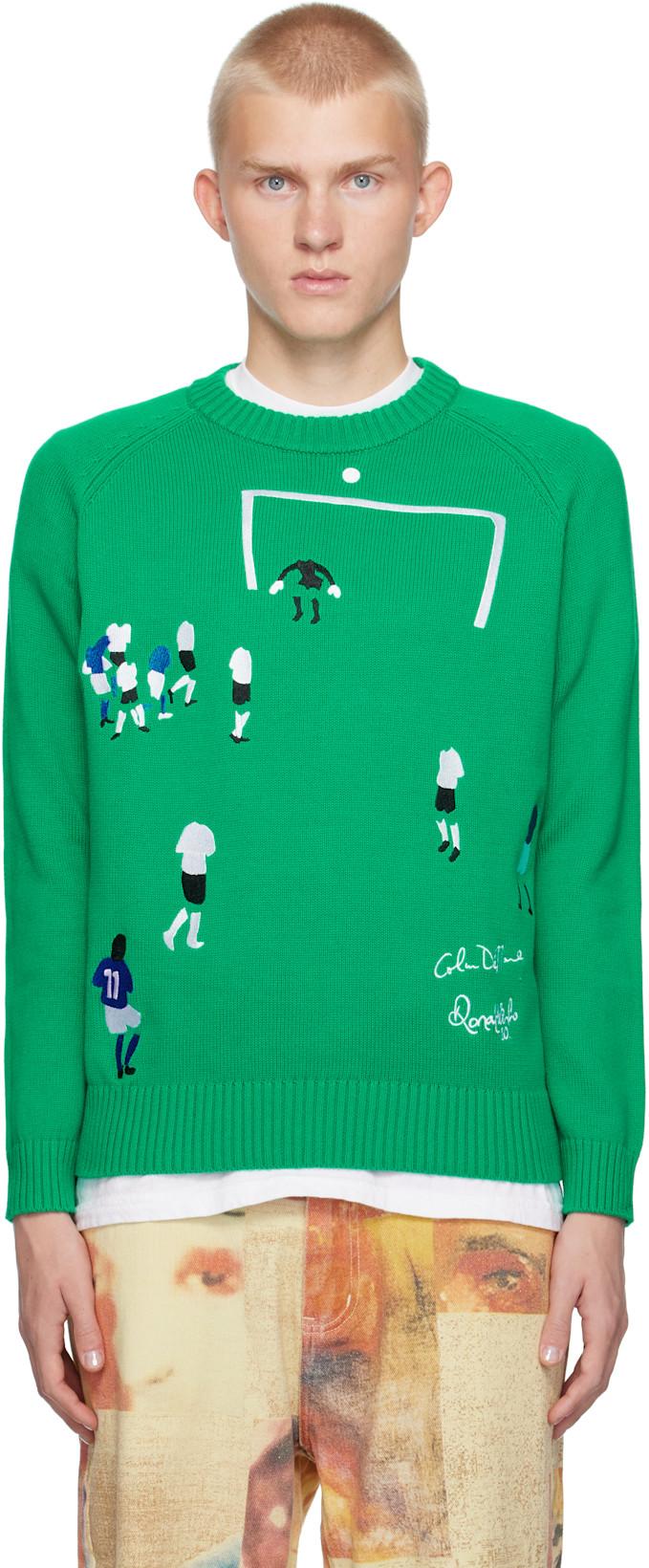 Green Ronaldinho Edition Goal! Sweater by KIDSUPER STUDIOS