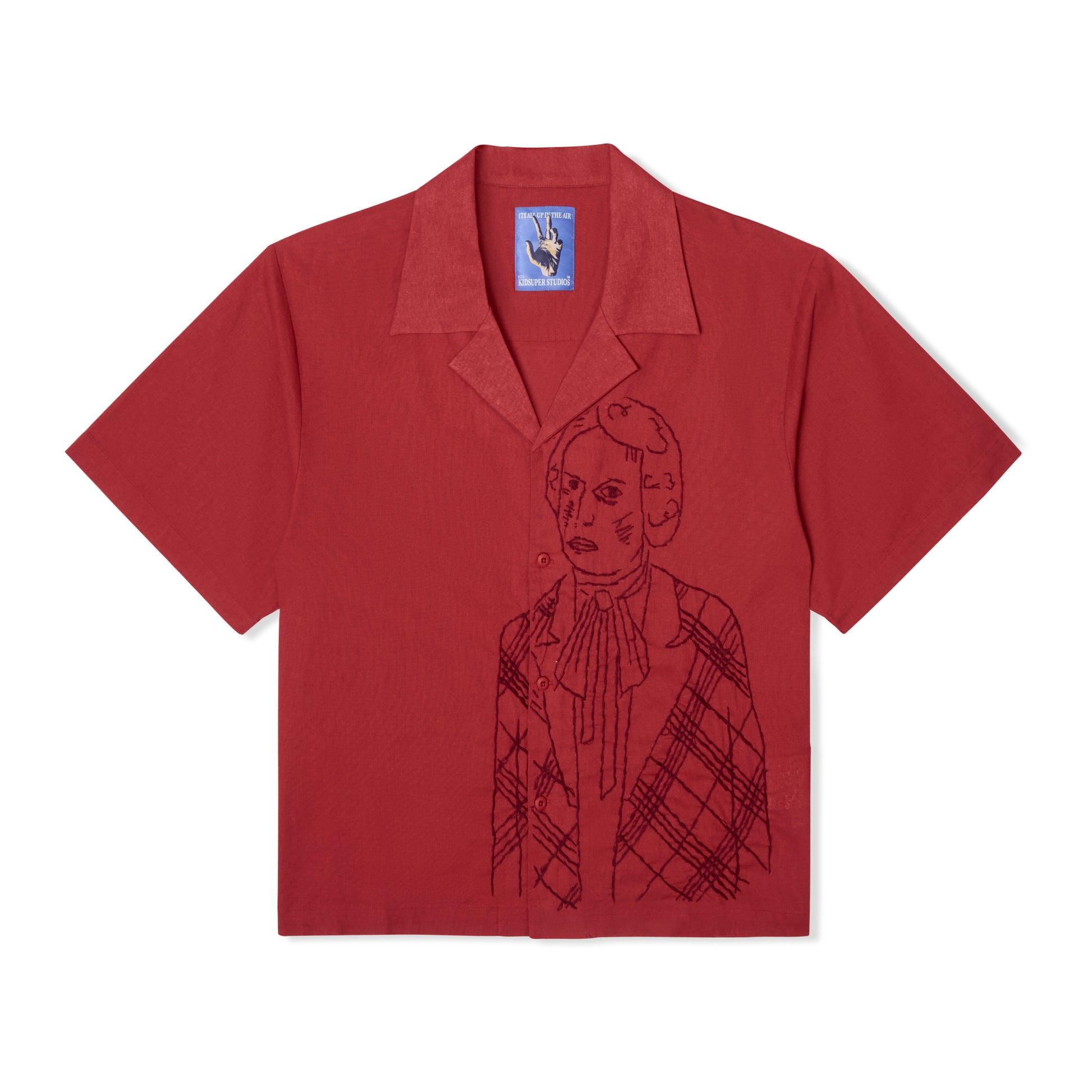 Hand Stitched Woman Shirt [Deep Red] by KIDSUPER STUDIOS