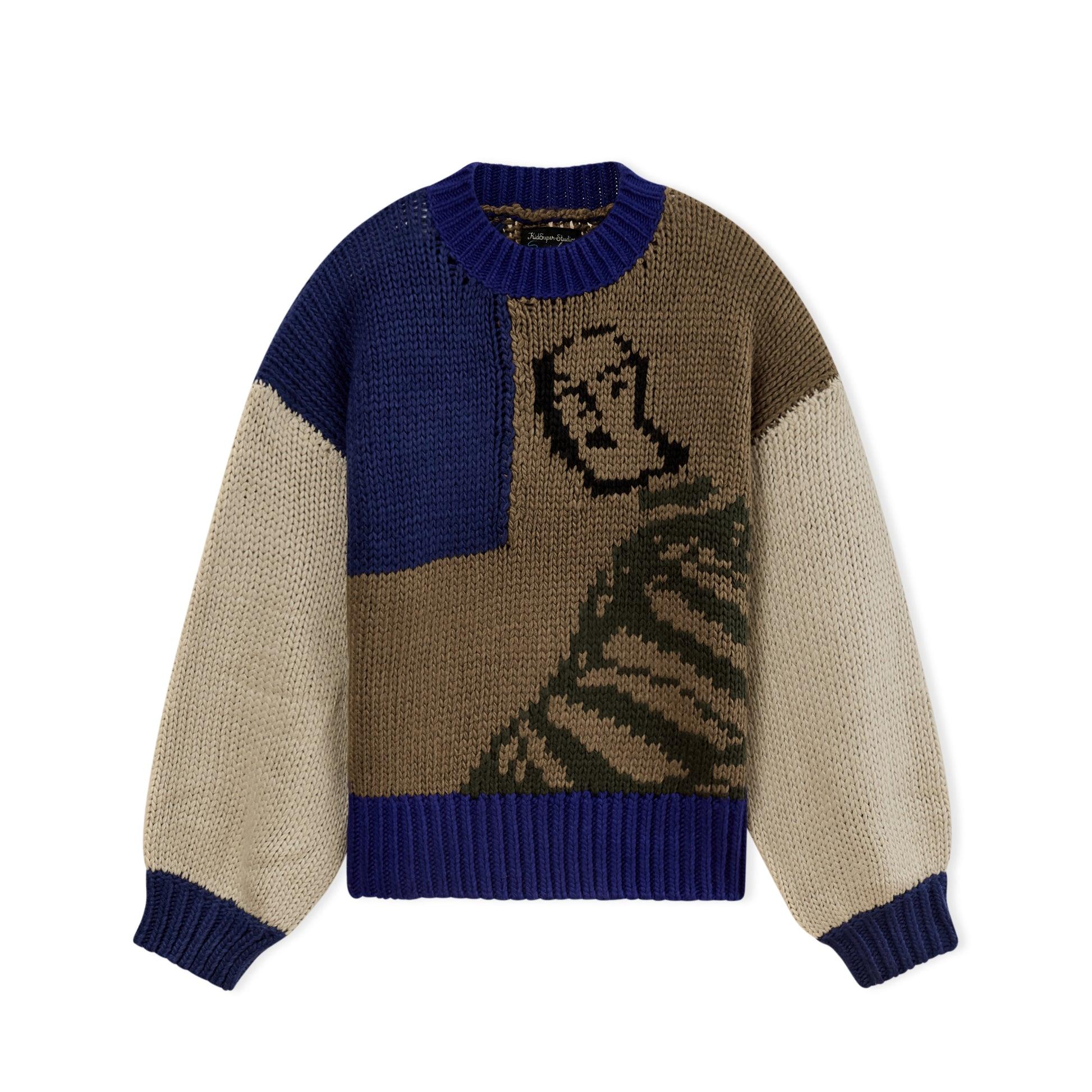 Heavy Gauge Girl in Stripes Sweater [Blue] by KIDSUPER STUDIOS