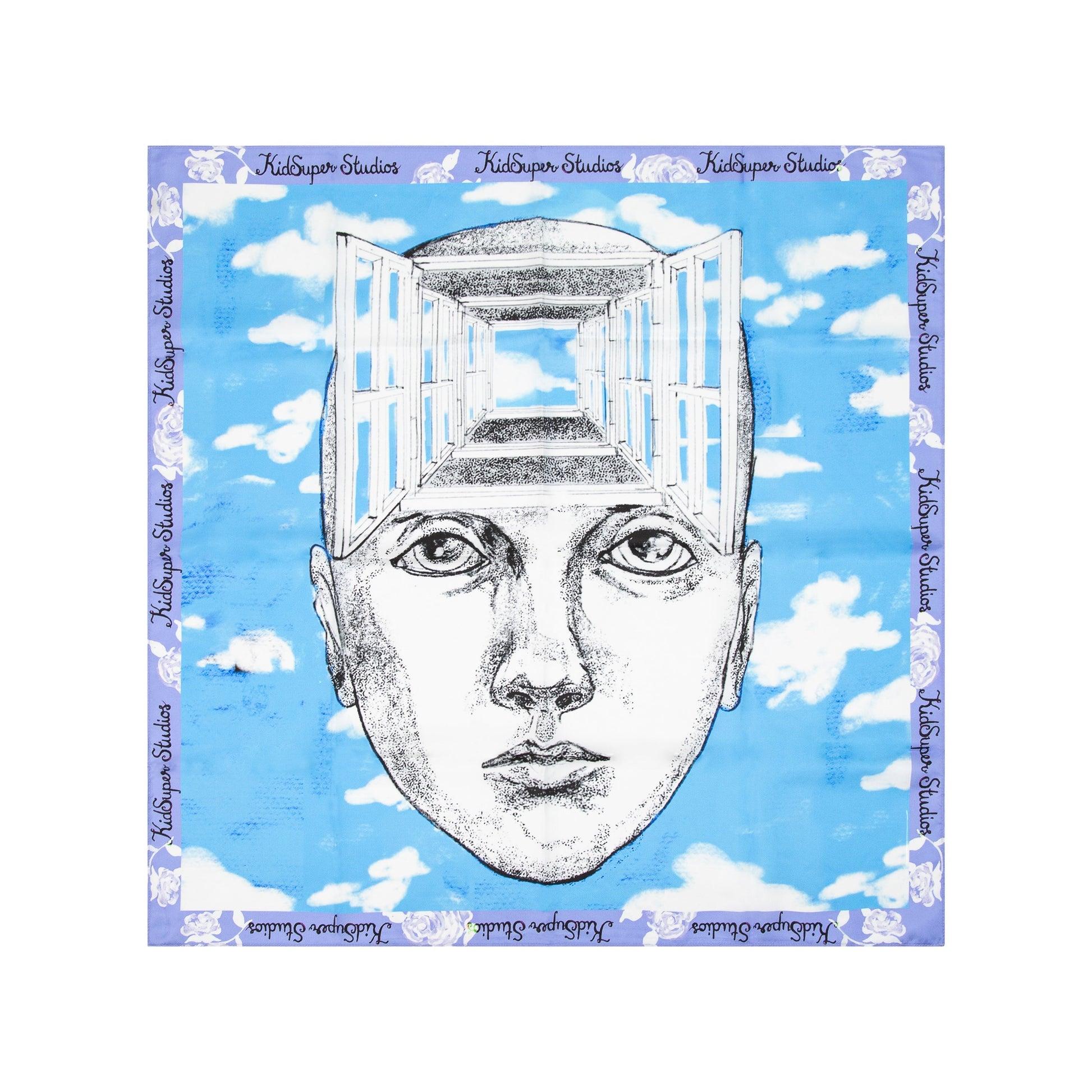 Illusion Printed Silk Scarf [Blue] by KIDSUPER STUDIOS