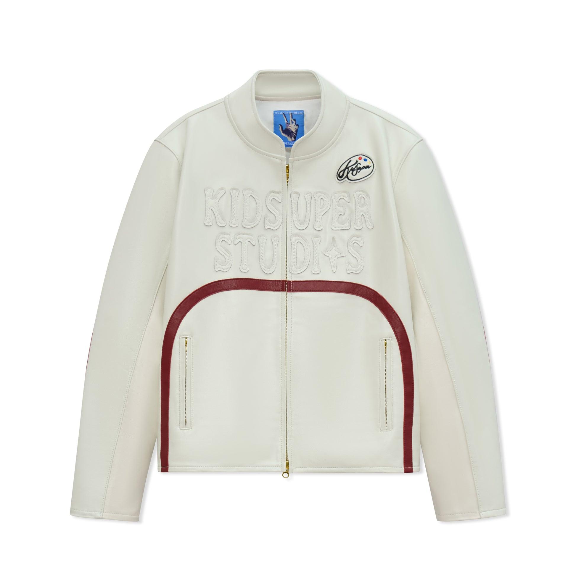 KidSuper Paint Palette Moto Jacket [Cream] by KIDSUPER STUDIOS