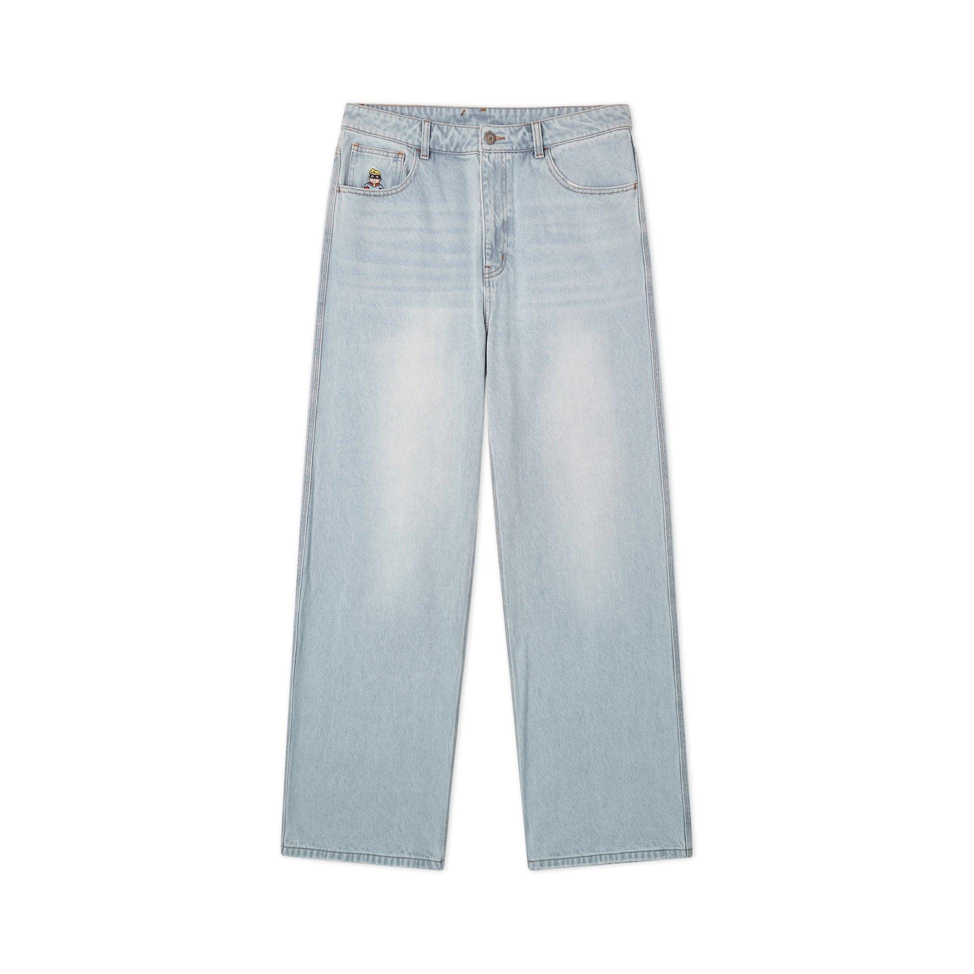 Light Wash Denim Wide Leg Jeans [Blue] by KIDSUPER STUDIOS