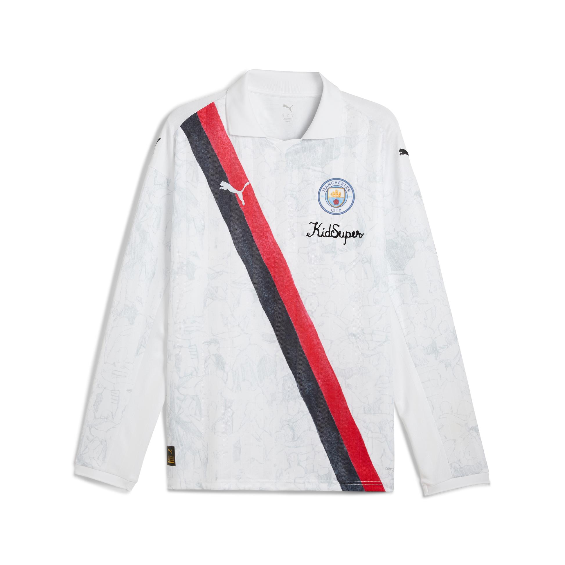 Man City FC LS RETRO SHIRT [puma white/puma black] by KIDSUPER STUDIOS