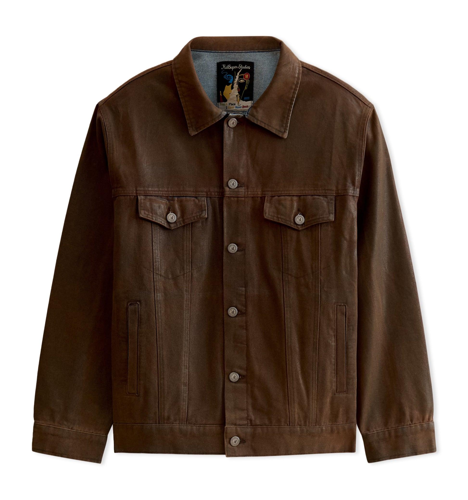 Mud Washed Denim Jacket [Brown] by KIDSUPER STUDIOS