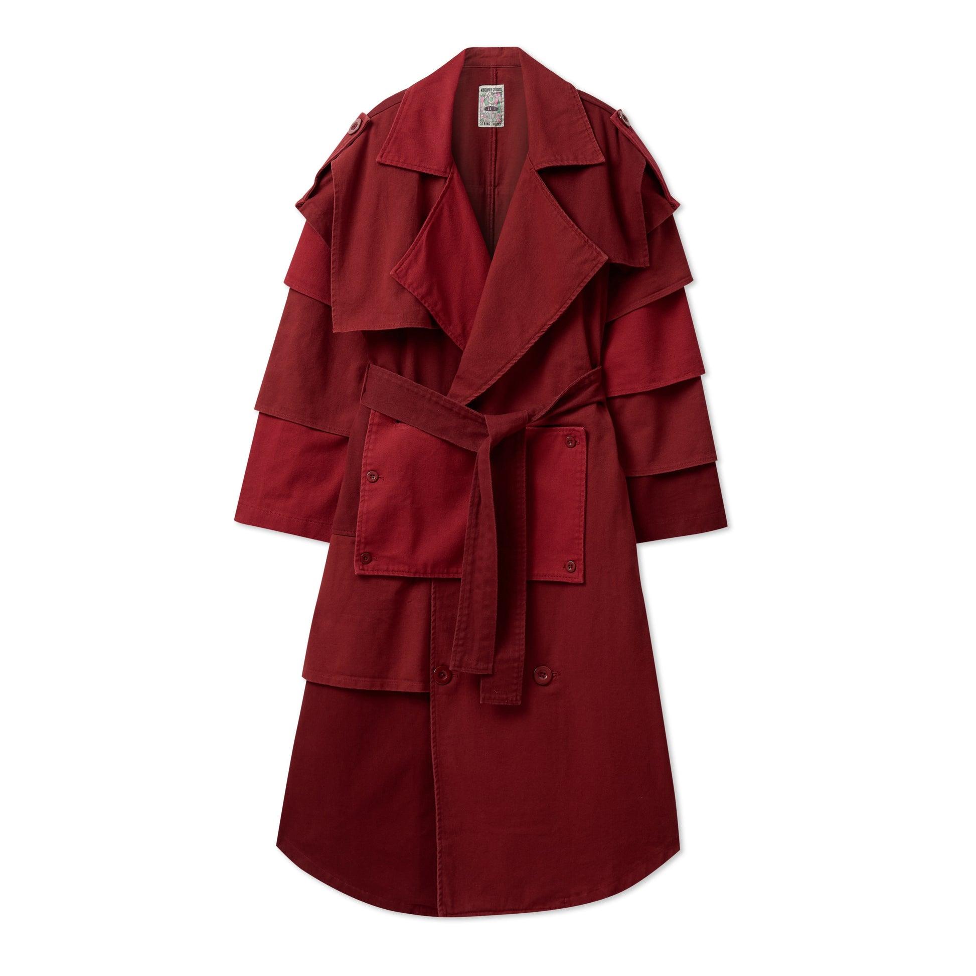 Multi Layered Trenchcoat [Burgundy] by KIDSUPER STUDIOS