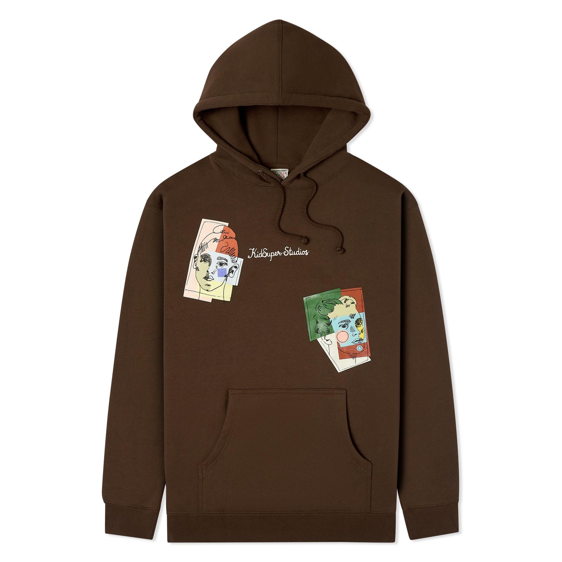 Patched Doodles Hoodie [Brown] by KIDSUPER STUDIOS