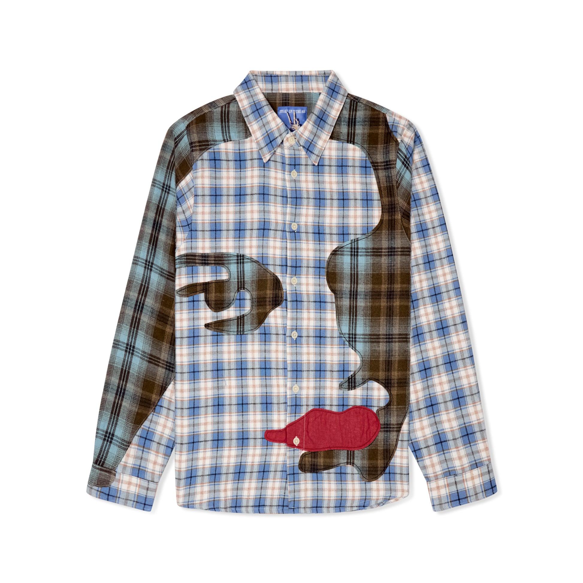 Patchwork Face Flannel Shirt [Blue] by KIDSUPER STUDIOS