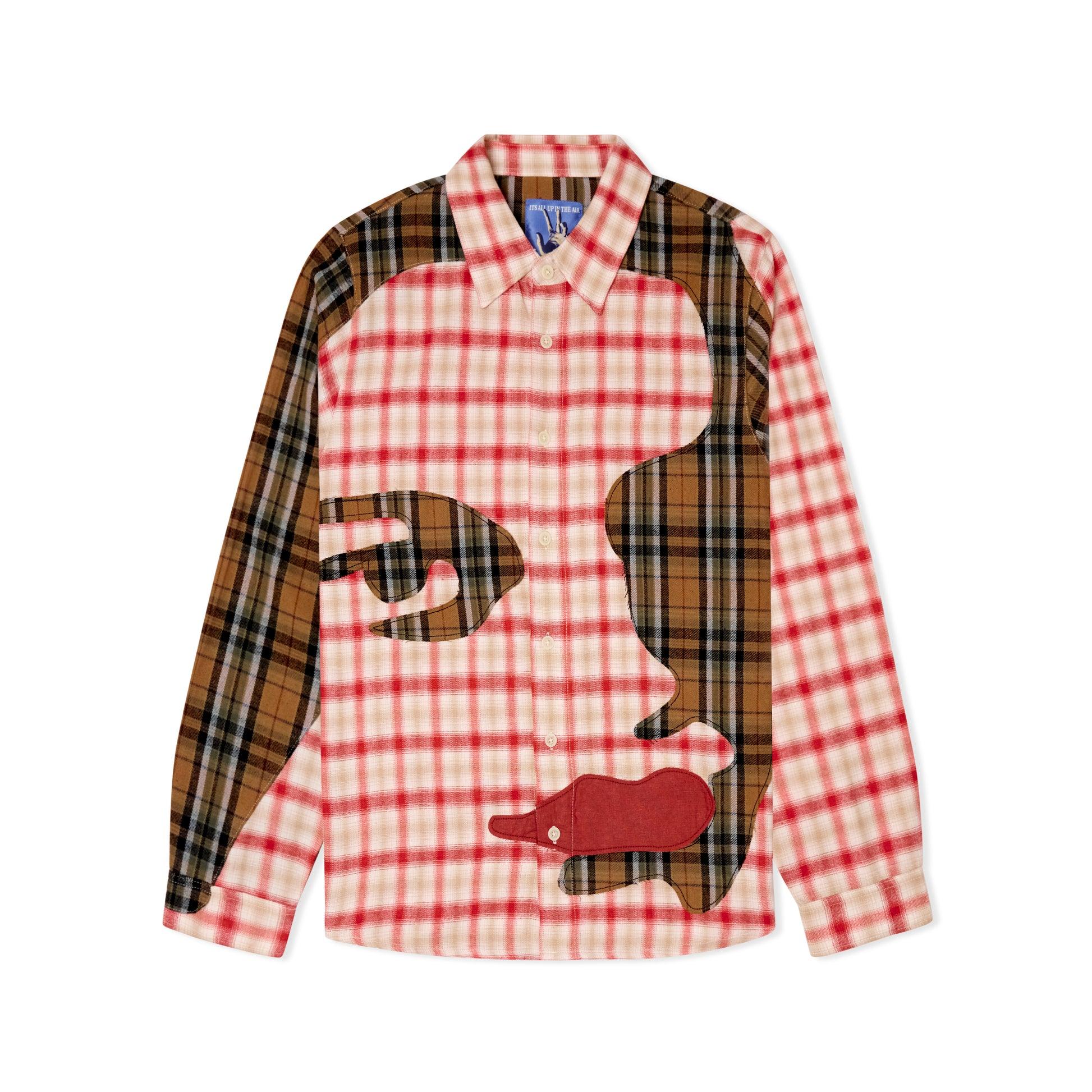 Patchwork Face Flannel Shirt [Red] by KIDSUPER STUDIOS
