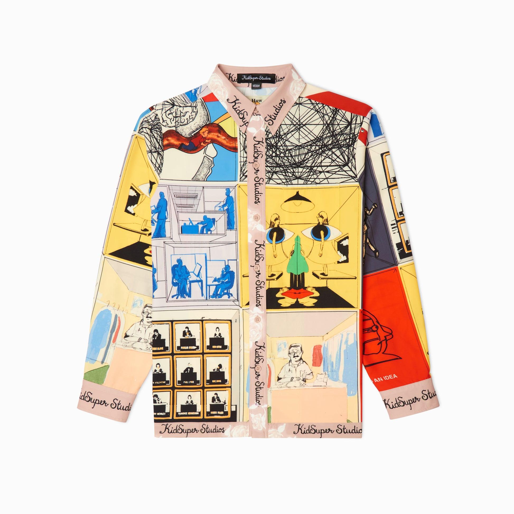 Printed Satin Shirt [Multi] by KIDSUPER STUDIOS