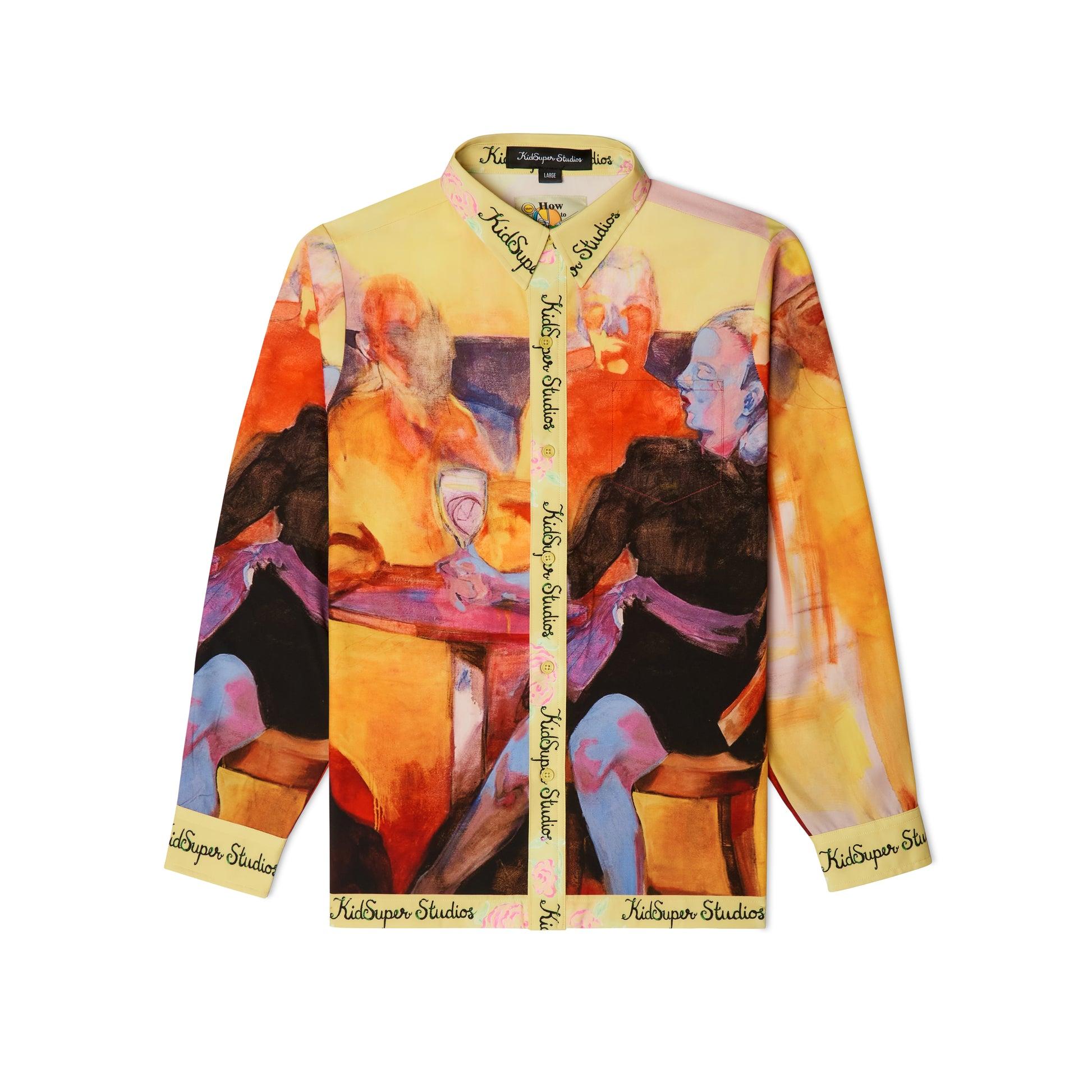Printed Satin Shirt [Yellow] by KIDSUPER STUDIOS