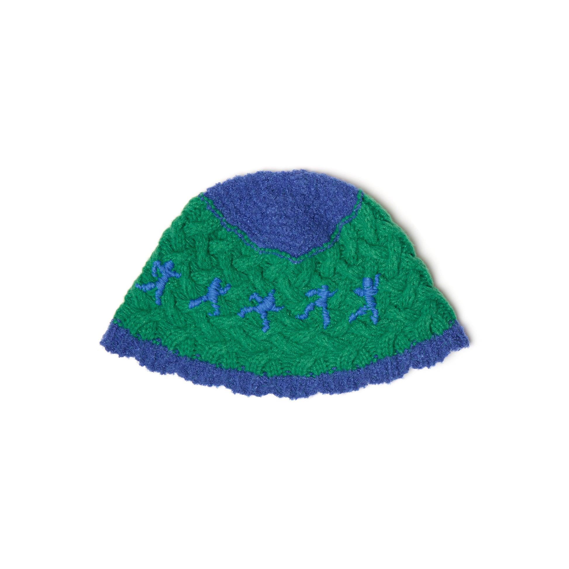 Running Man Crochet Hat [Green/Blue] by KIDSUPER STUDIOS