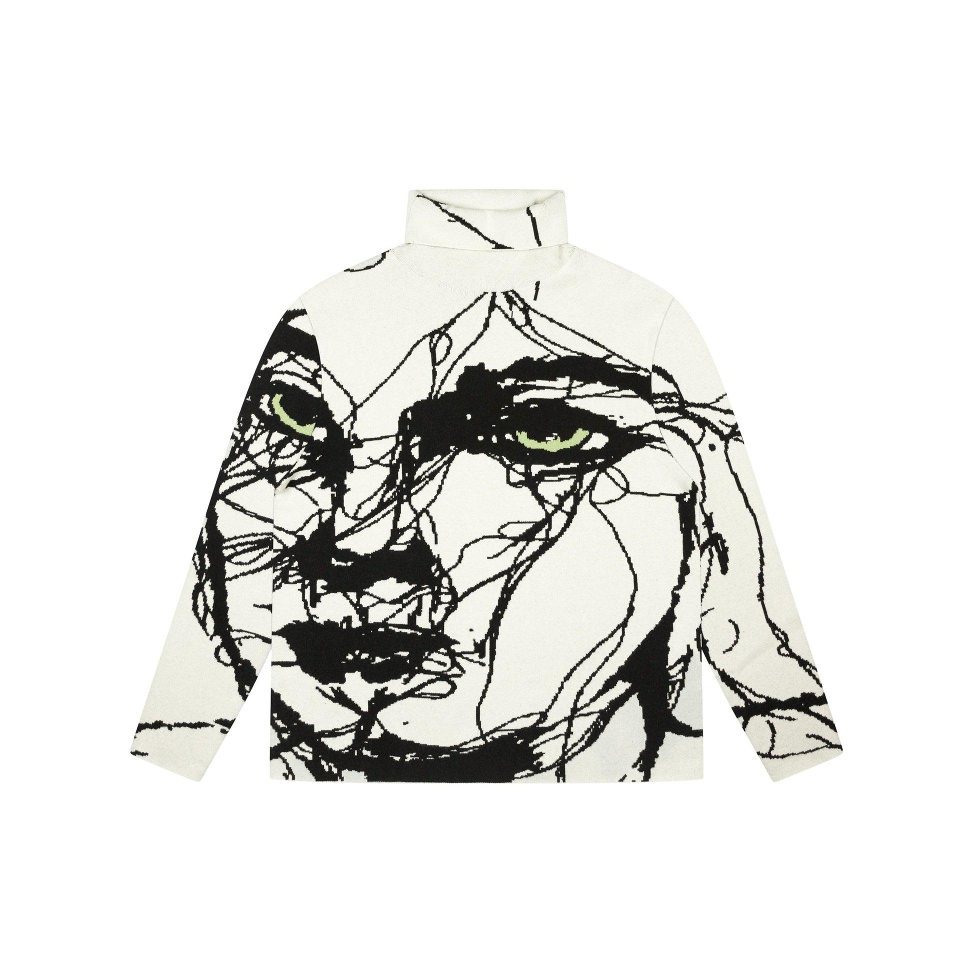Scribble Women Sweater [White] by KIDSUPER STUDIOS