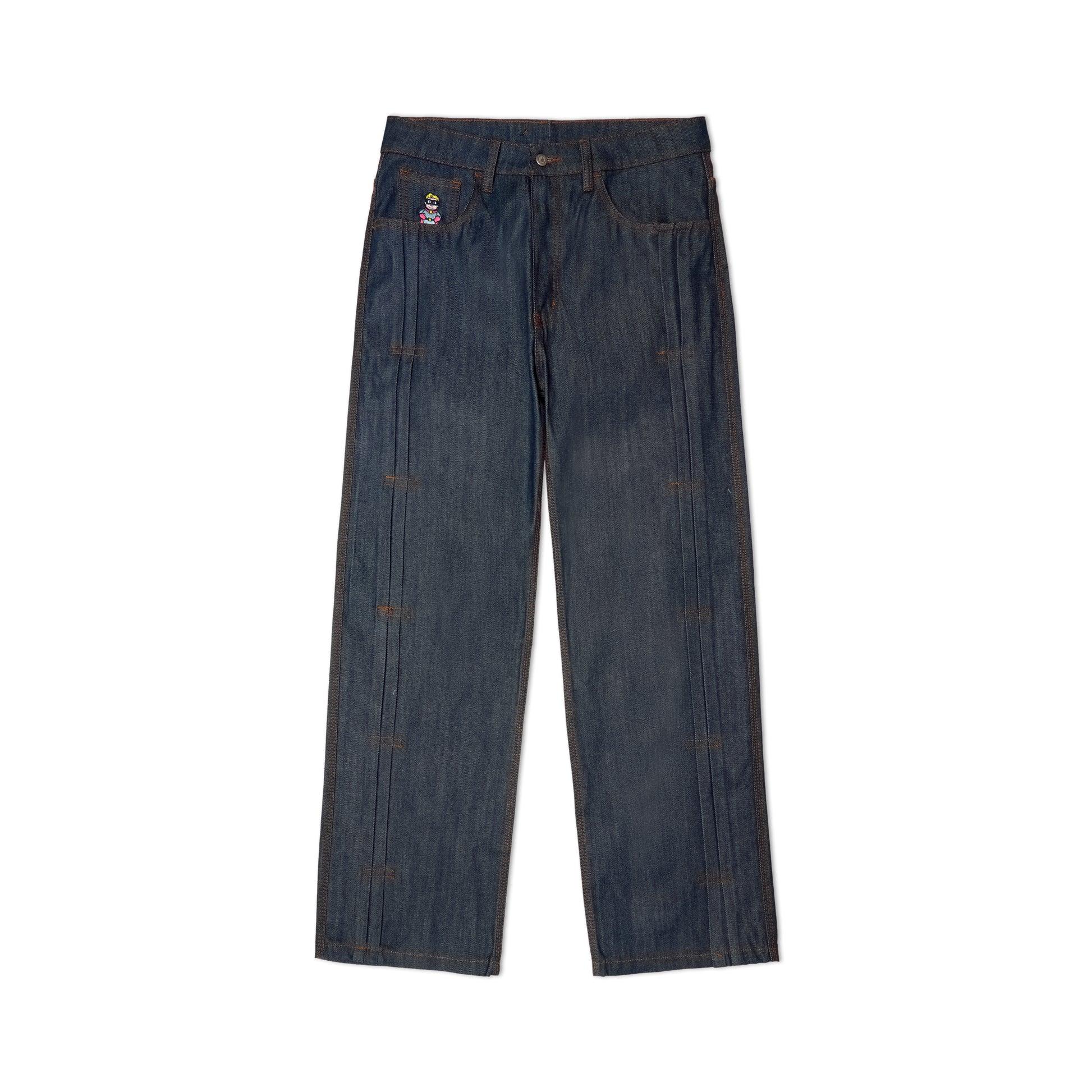 Selvedge Raw Denim Pleated Jeans [Indigo] by KIDSUPER STUDIOS