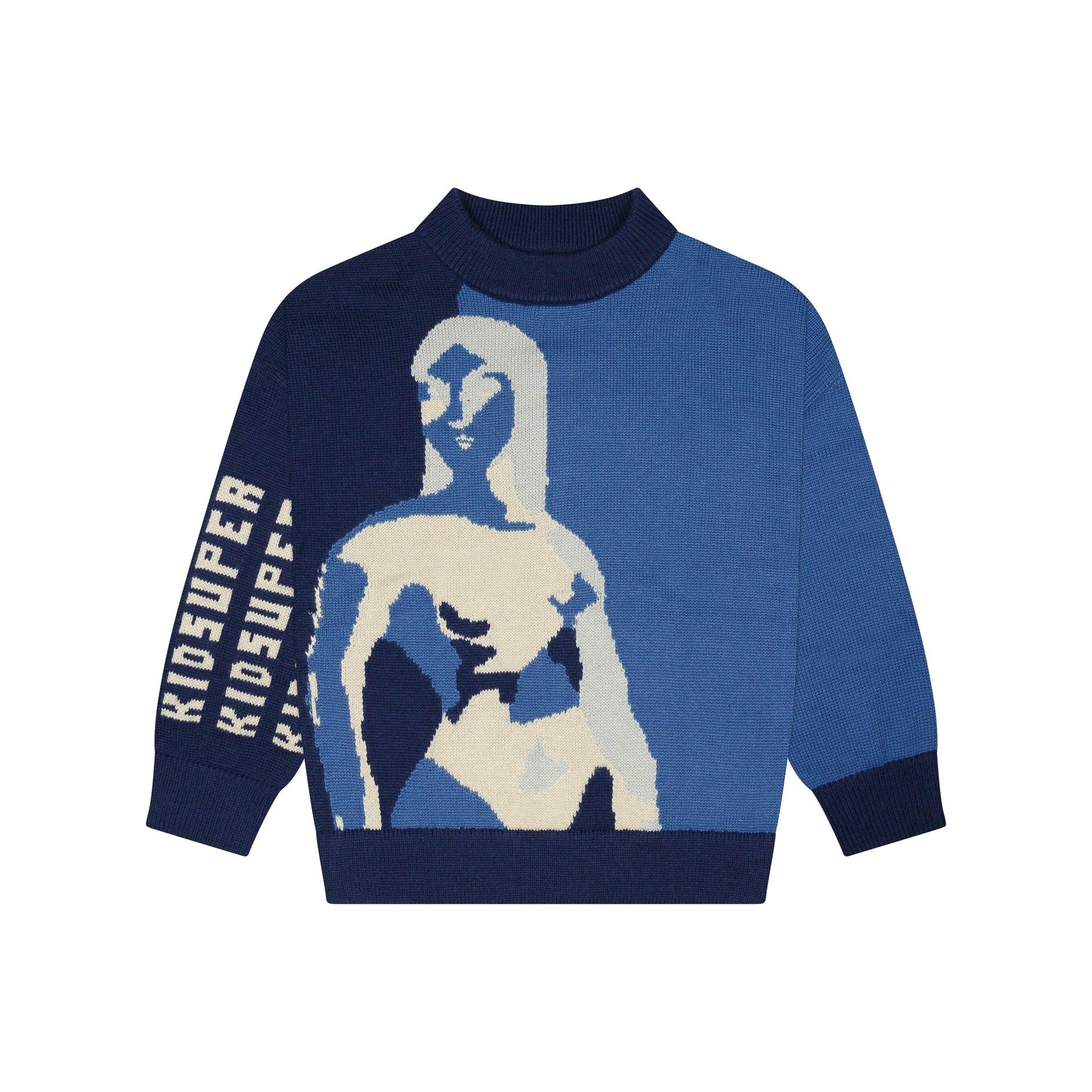 Silhouette of Woman Sweater [Blue] by KIDSUPER STUDIOS