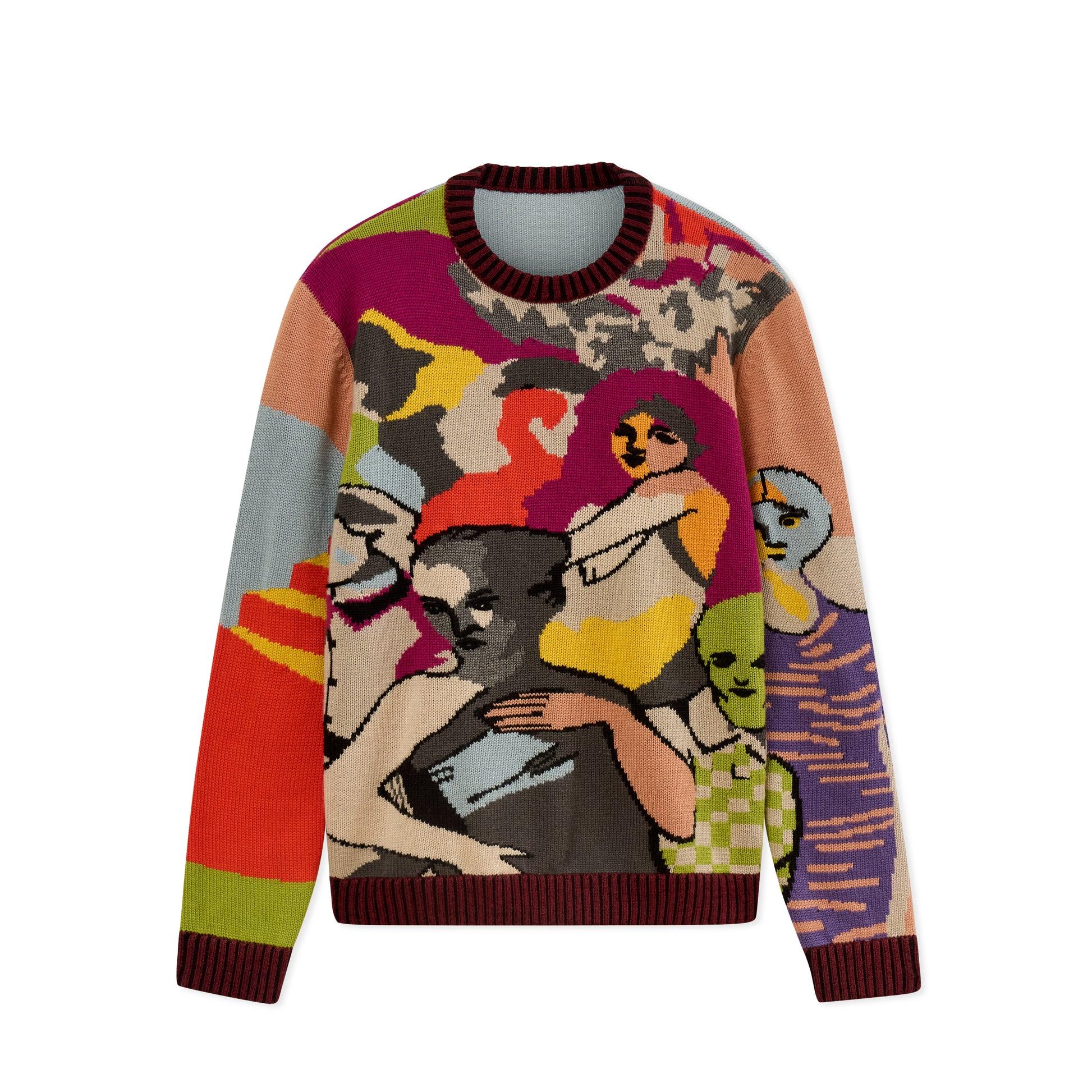 Two Step Hand Embroidered Sweater [Multi] by KIDSUPER STUDIOS