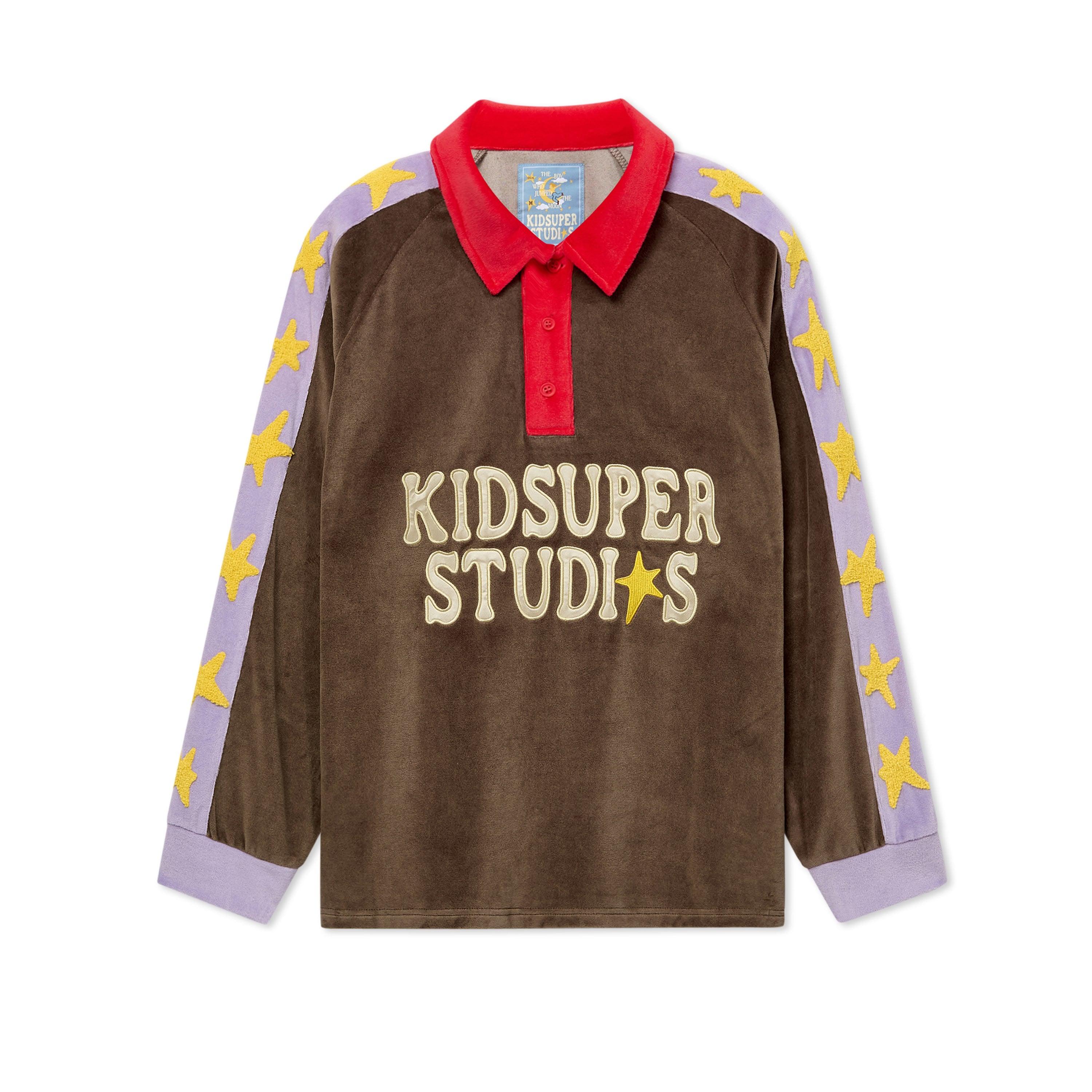 Velour Stars Rugby [Brown] by KIDSUPER STUDIOS