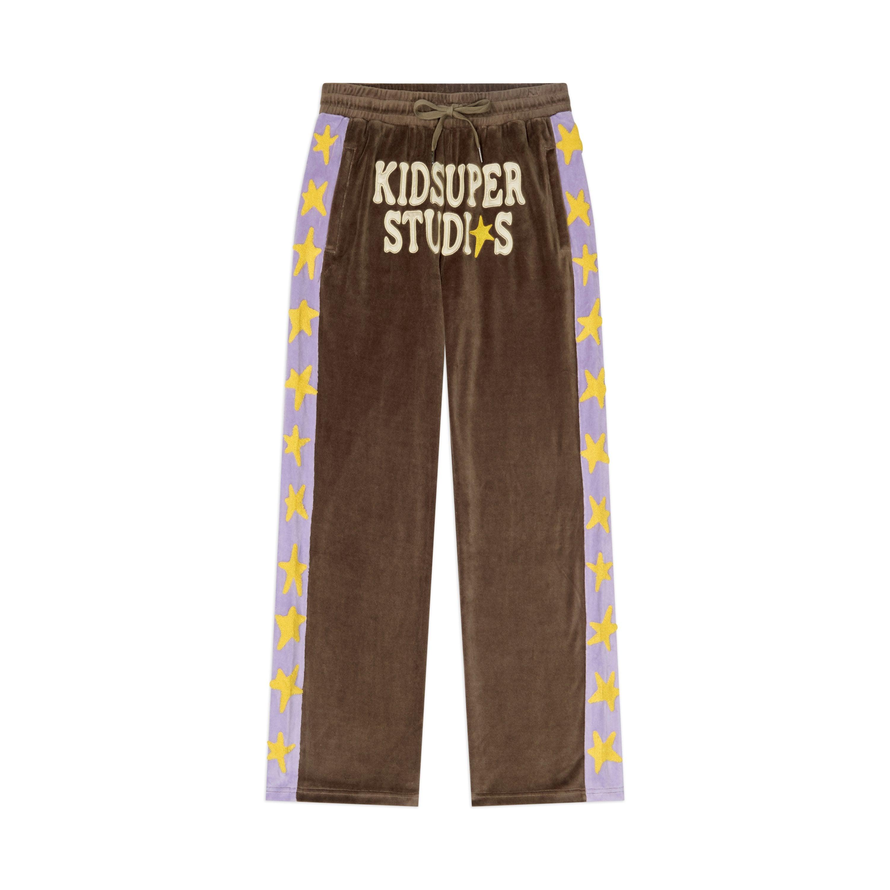 Velour Stars pants [Brown] by KIDSUPER STUDIOS