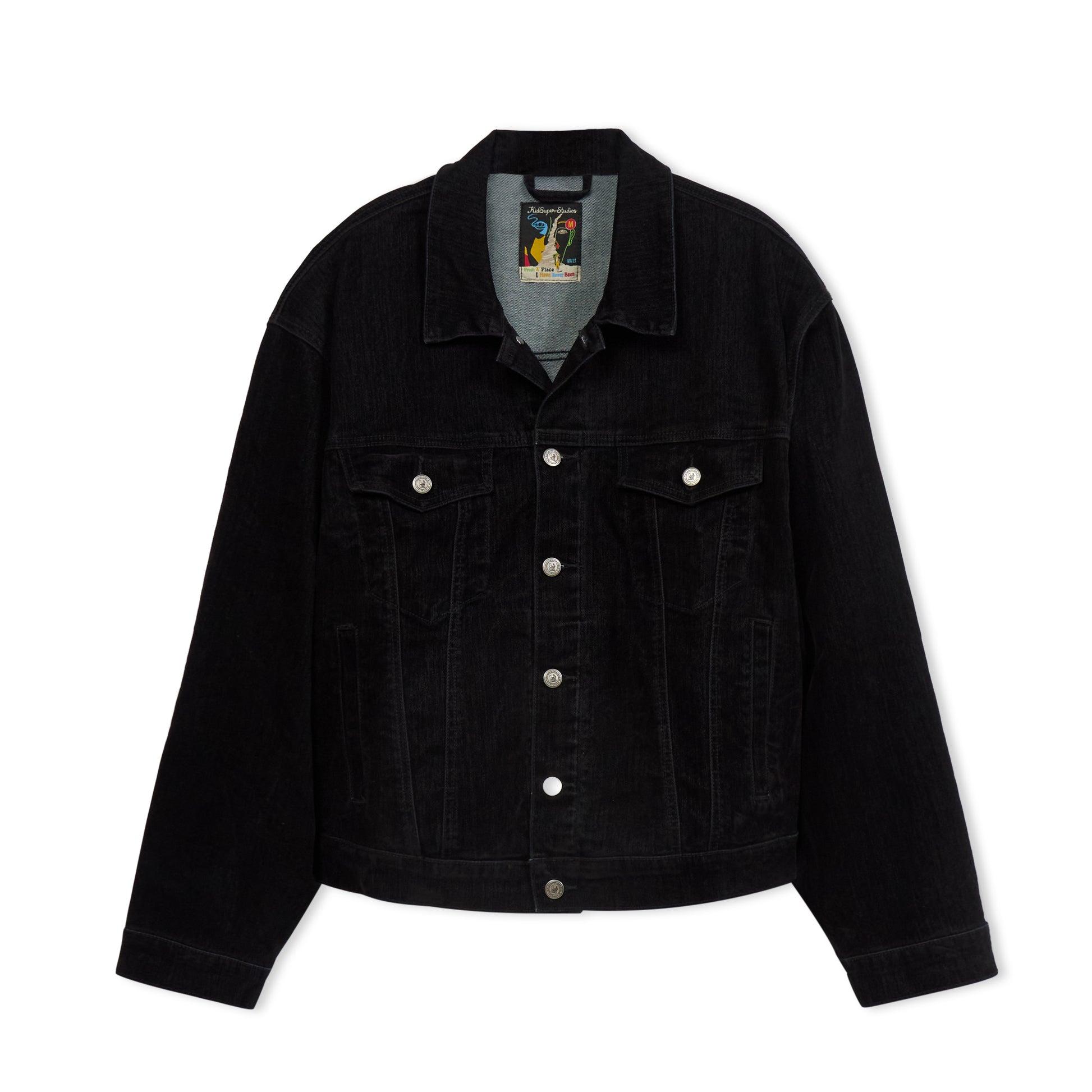Washed Doves Sueded Denim Top [Black] by KIDSUPER STUDIOS