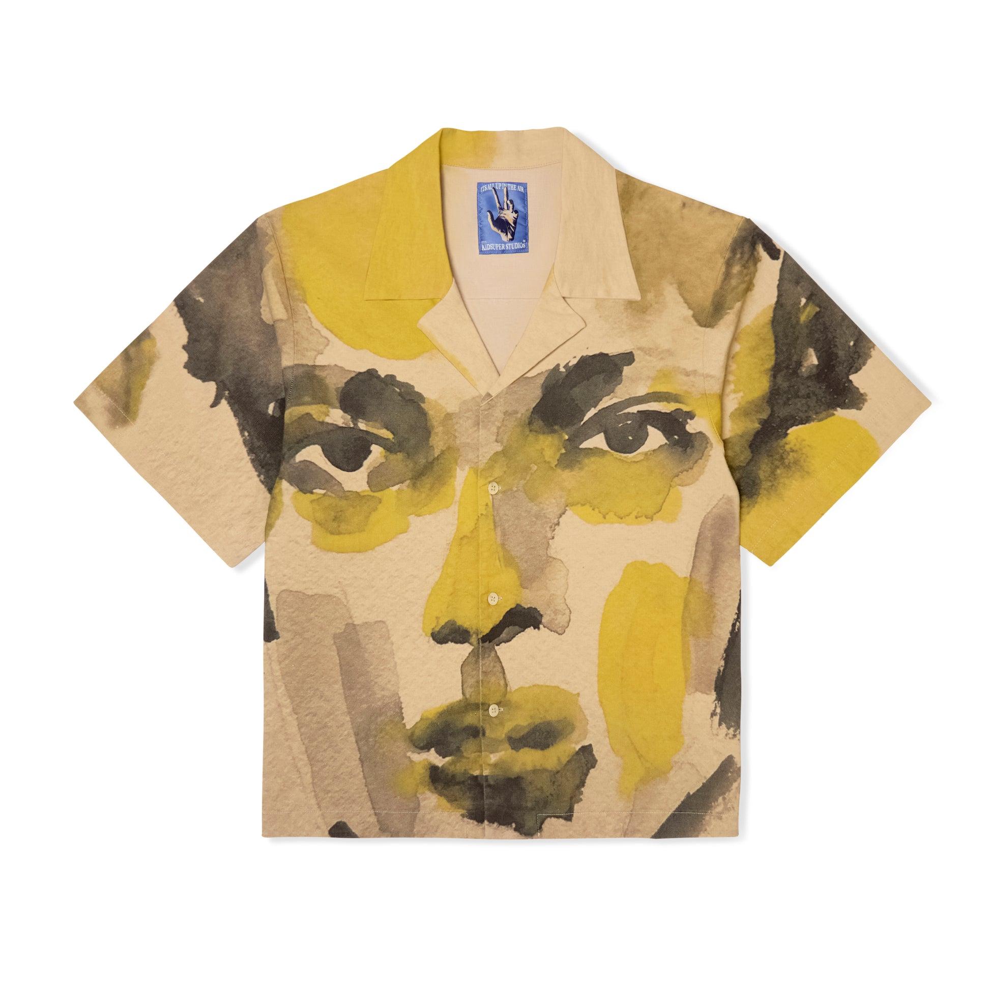Watercolor Face Camp Shirt [Multi] by KIDSUPER STUDIOS