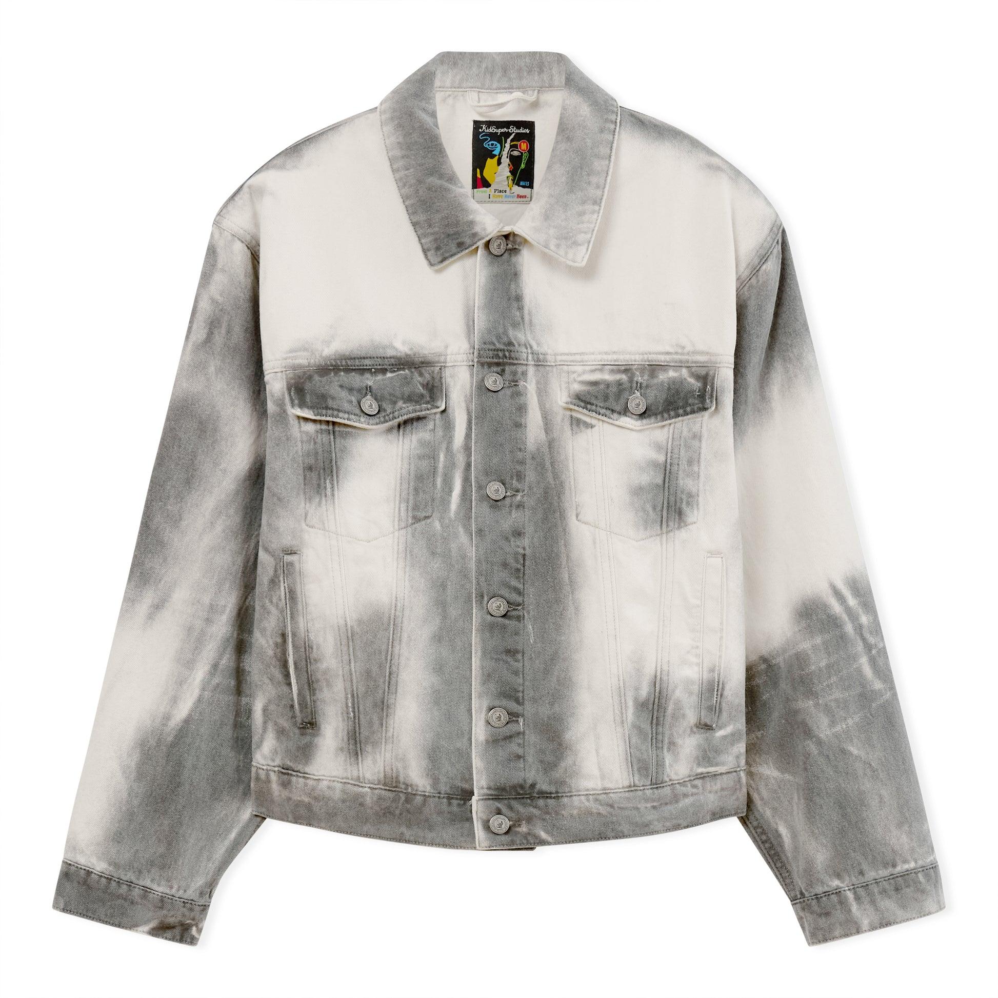 White Washed Doves Denim Jacket by KIDSUPER STUDIOS