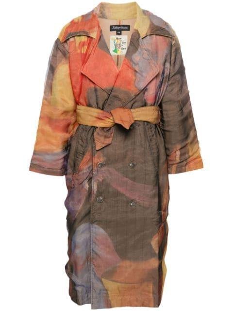 abstract-print trench coat by KIDSUPER STUDIOS