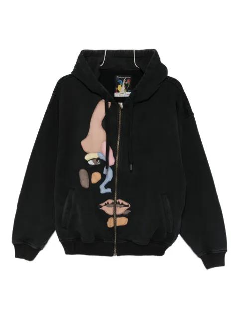 appliqué-detail zip-up hoodie by KIDSUPER STUDIOS