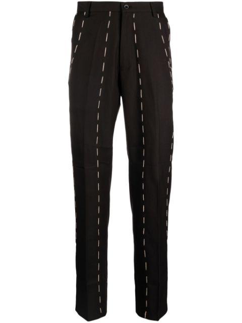 contrast-stitching straight-leg trousers by KIDSUPER STUDIOS