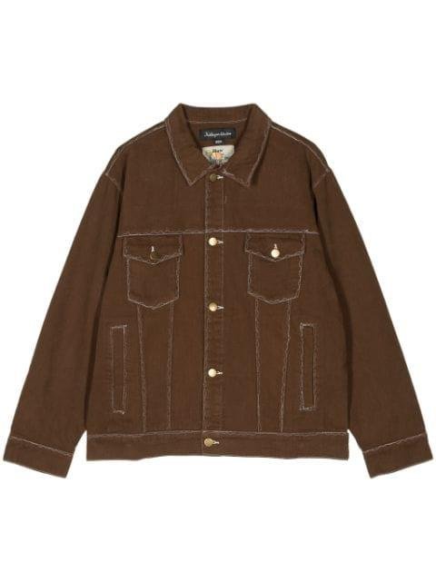 decorative-stitching cotton shirt jacket by KIDSUPER STUDIOS