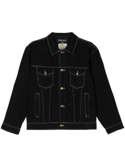 decorative-stitching cotton shirt jacket by KIDSUPER STUDIOS