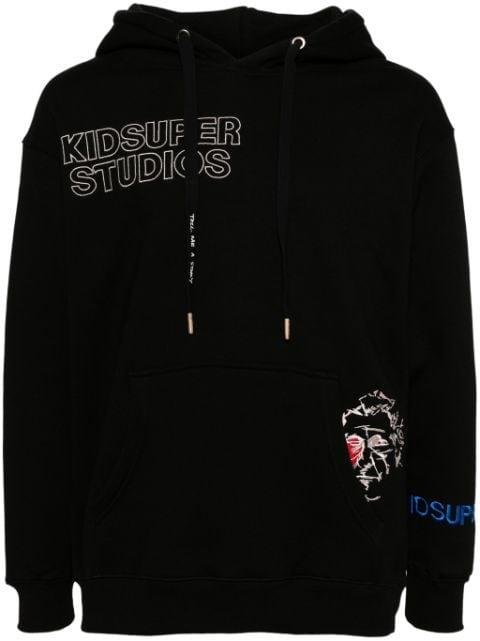 embroidered cotton-blend hoodie by KIDSUPER STUDIOS