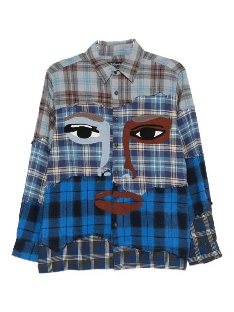 face-appliqué patchwork shirt by KIDSUPER STUDIOS