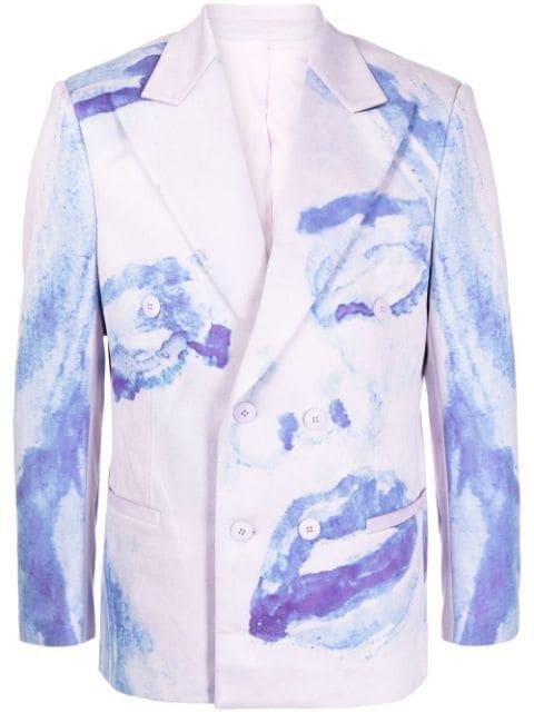 face-print double breasted blazer by KIDSUPER STUDIOS