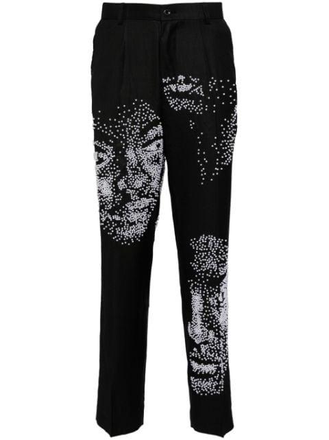 faux-pearl embellishment straight-leg trousers by KIDSUPER STUDIOS