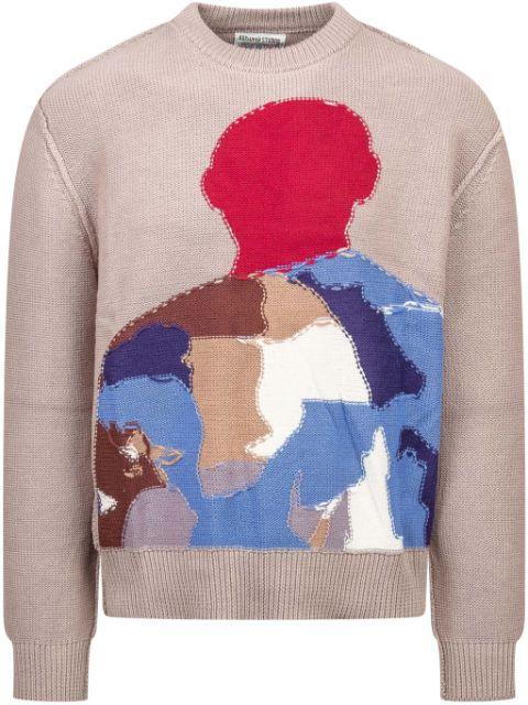 reverse intarsia-knit jumper by KIDSUPER STUDIOS