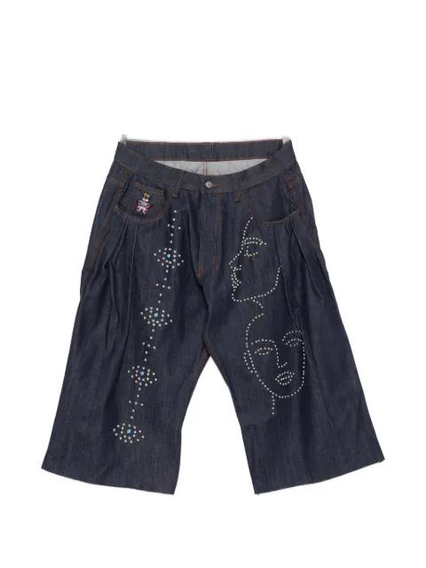 stud-embellishment denim shorts by KIDSUPER STUDIOS