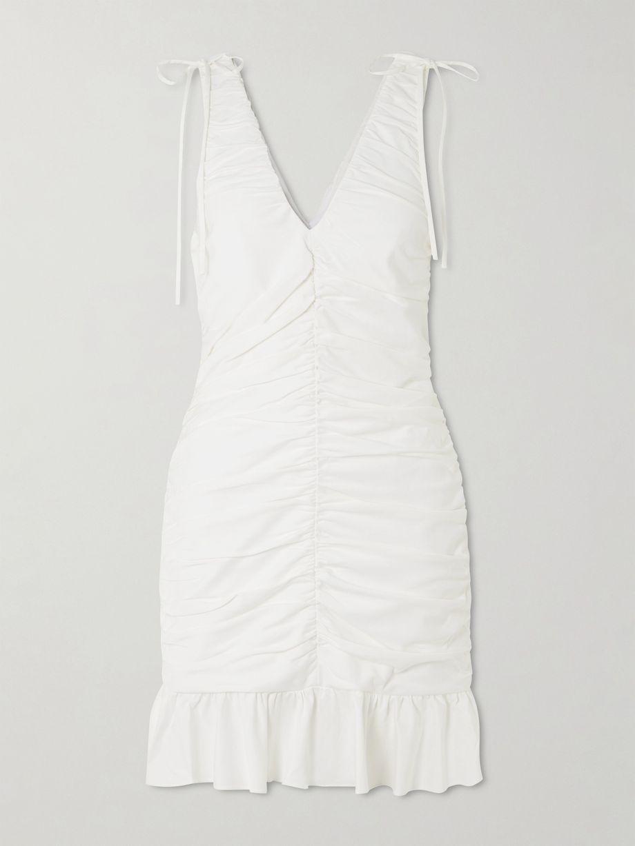 Kath ruched twill mini dress by KIKA VARGAS