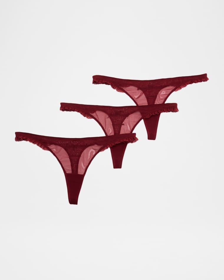French Lessons Embroidered Thongs, Set of 3 by KIKI DE MONTPARNASSE