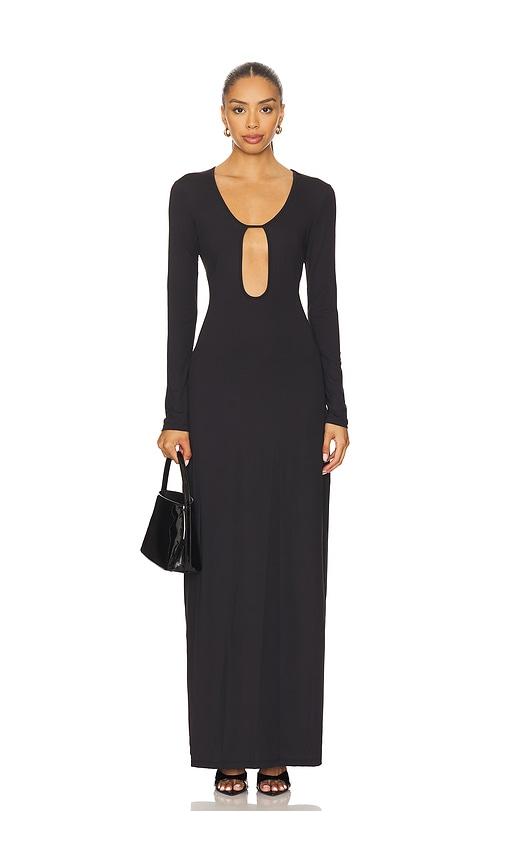 Kiki de Montparnasse Echauffe Open Long Gown in Black by KIKI DE MONTPARNASSE