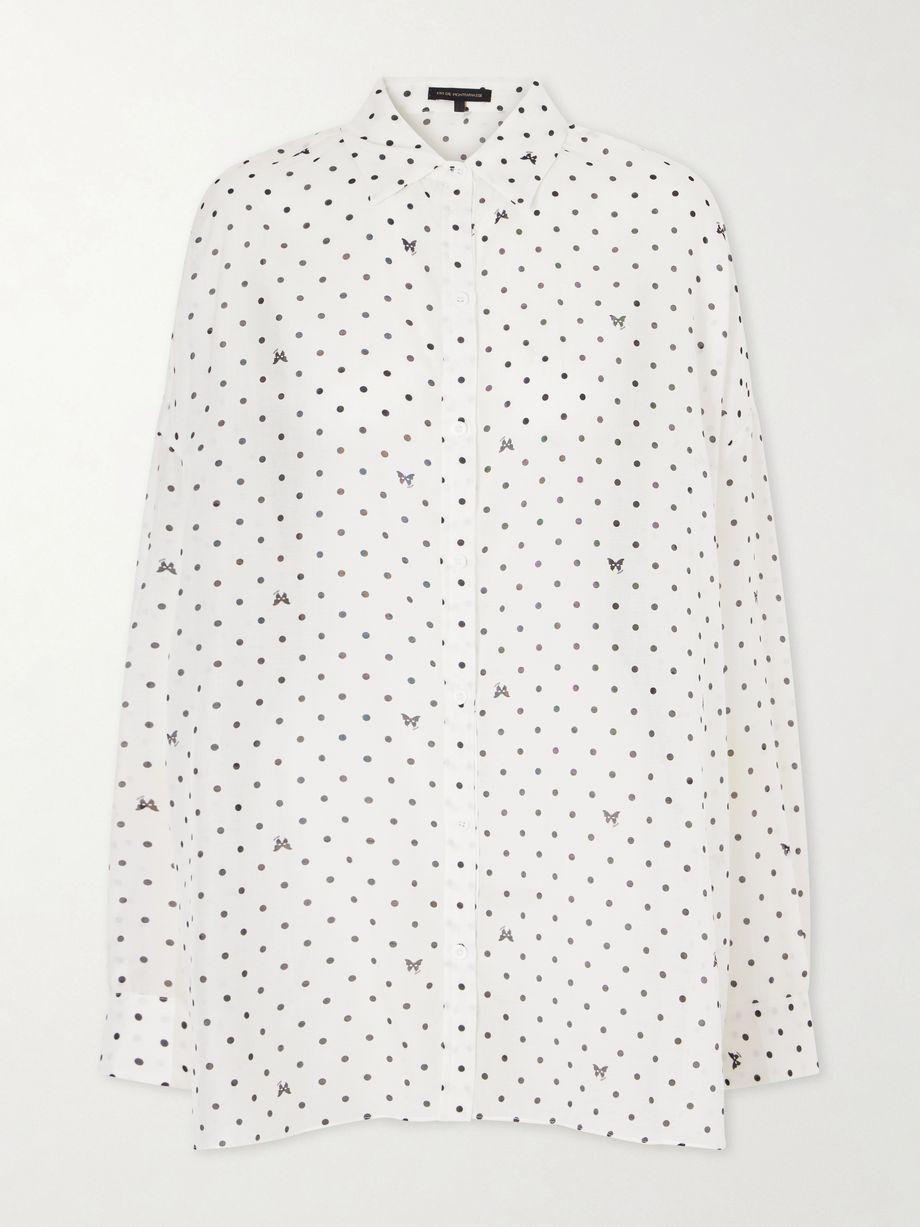 Kiki polka-dot cotton and silk-blend shirt by KIKI DE MONTPARNASSE