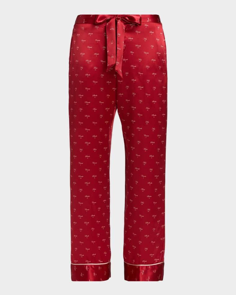 Kiss-Print Silk Lounge Pants by KIKI DE MONTPARNASSE