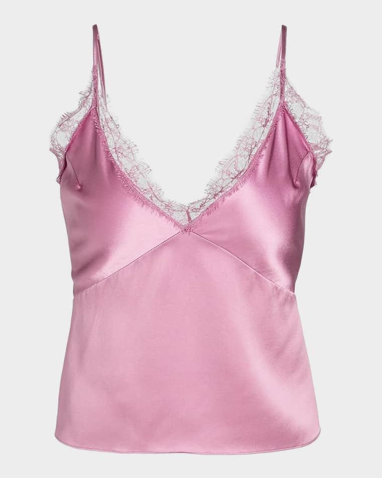 Lace-Trim Silk Charmeuse Cami by KIKI DE MONTPARNASSE