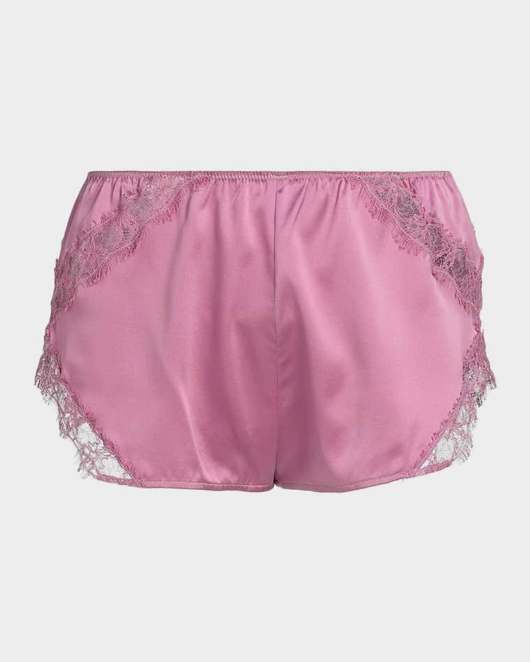 Lace-Trim Silk Charmeuse Tap Shorts by KIKI DE MONTPARNASSE