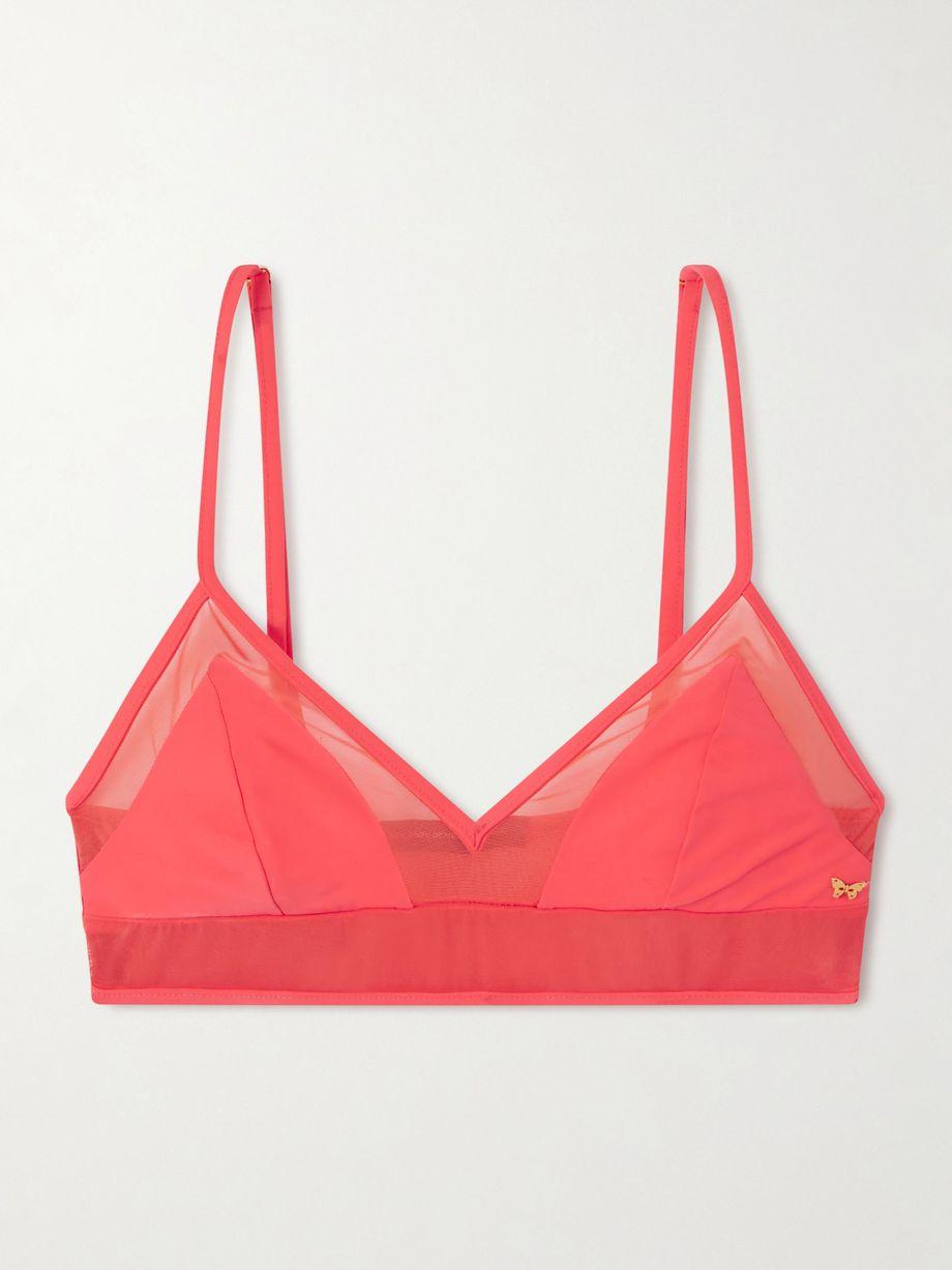 Peep Show mesh-trimmed bikini top by KIKI DE MONTPARNASSE