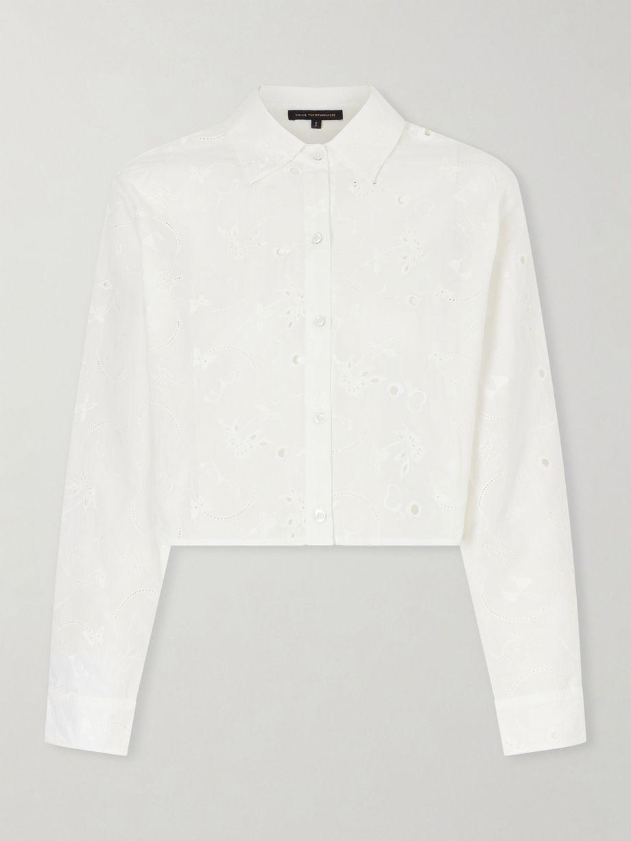 Simone cropped broderie anglaise cotton shirt by KIKI DE MONTPARNASSE