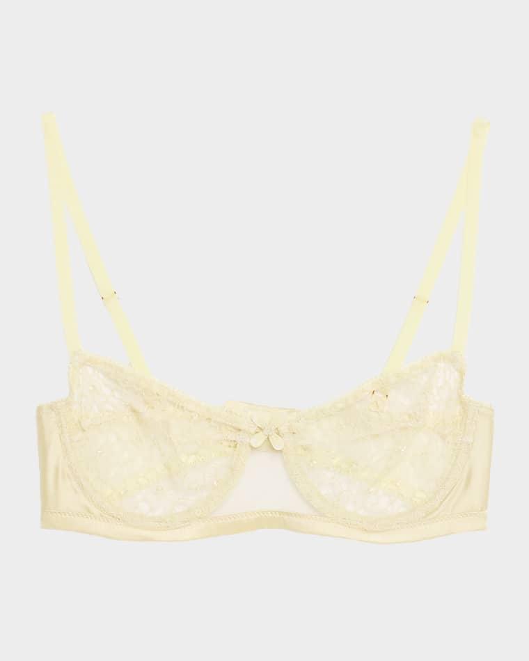 Vinca Beaded Floral Lace Balconette Bra by KIKI DE MONTPARNASSE