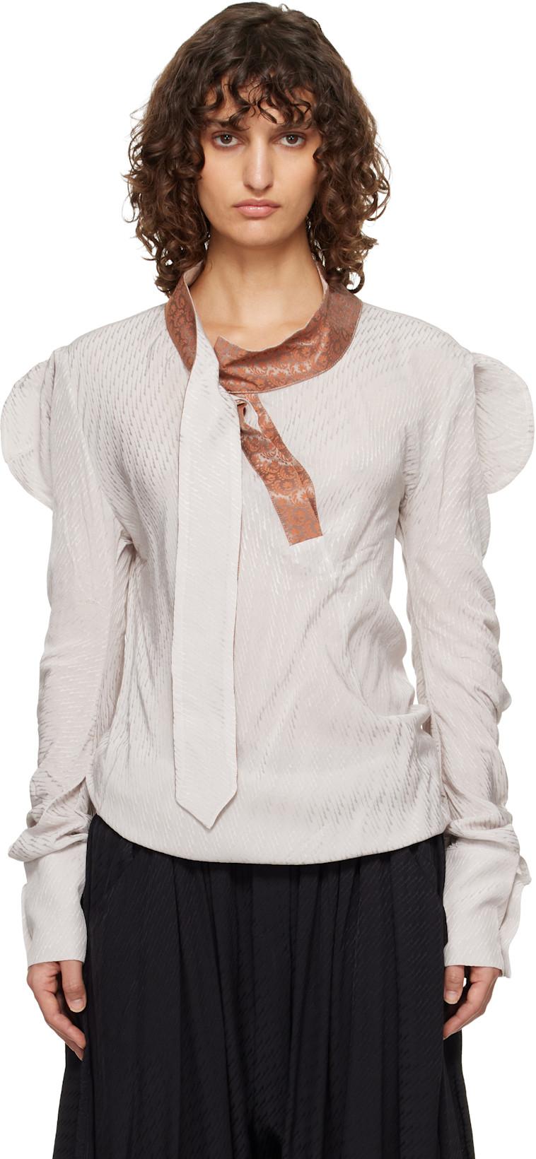 Beige Evelyn Blouse by KIKO KOSTADINOV