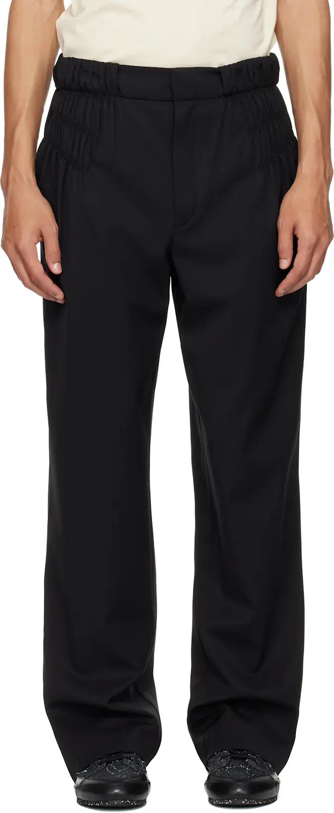 Black Minna Gathered Trousers by KIKO KOSTADINOV