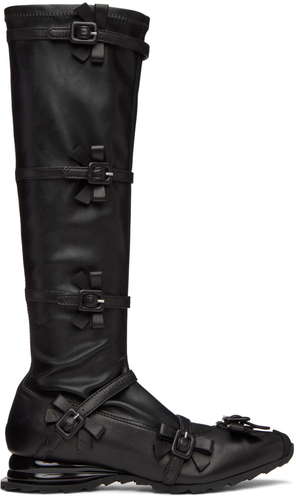 Black Ribbon High Tall Boots by KIKO KOSTADINOV