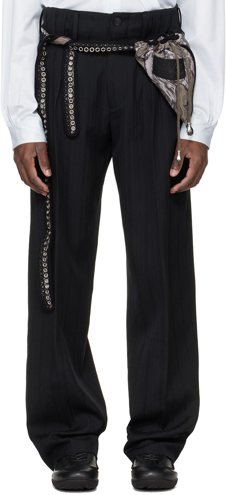 Black Tarhos Pleated Trousers by KIKO KOSTADINOV