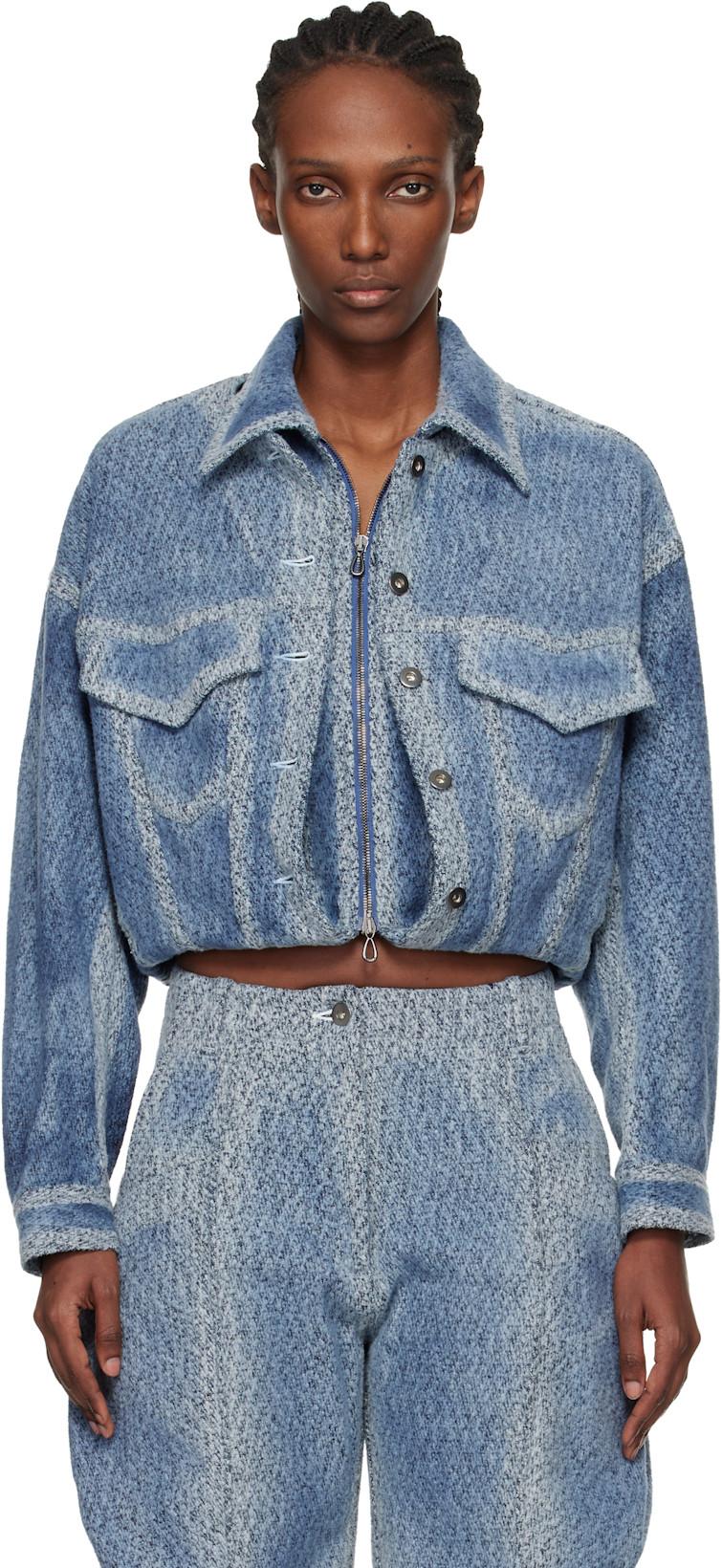 Blue Centennial Denim Jacket by KIKO KOSTADINOV